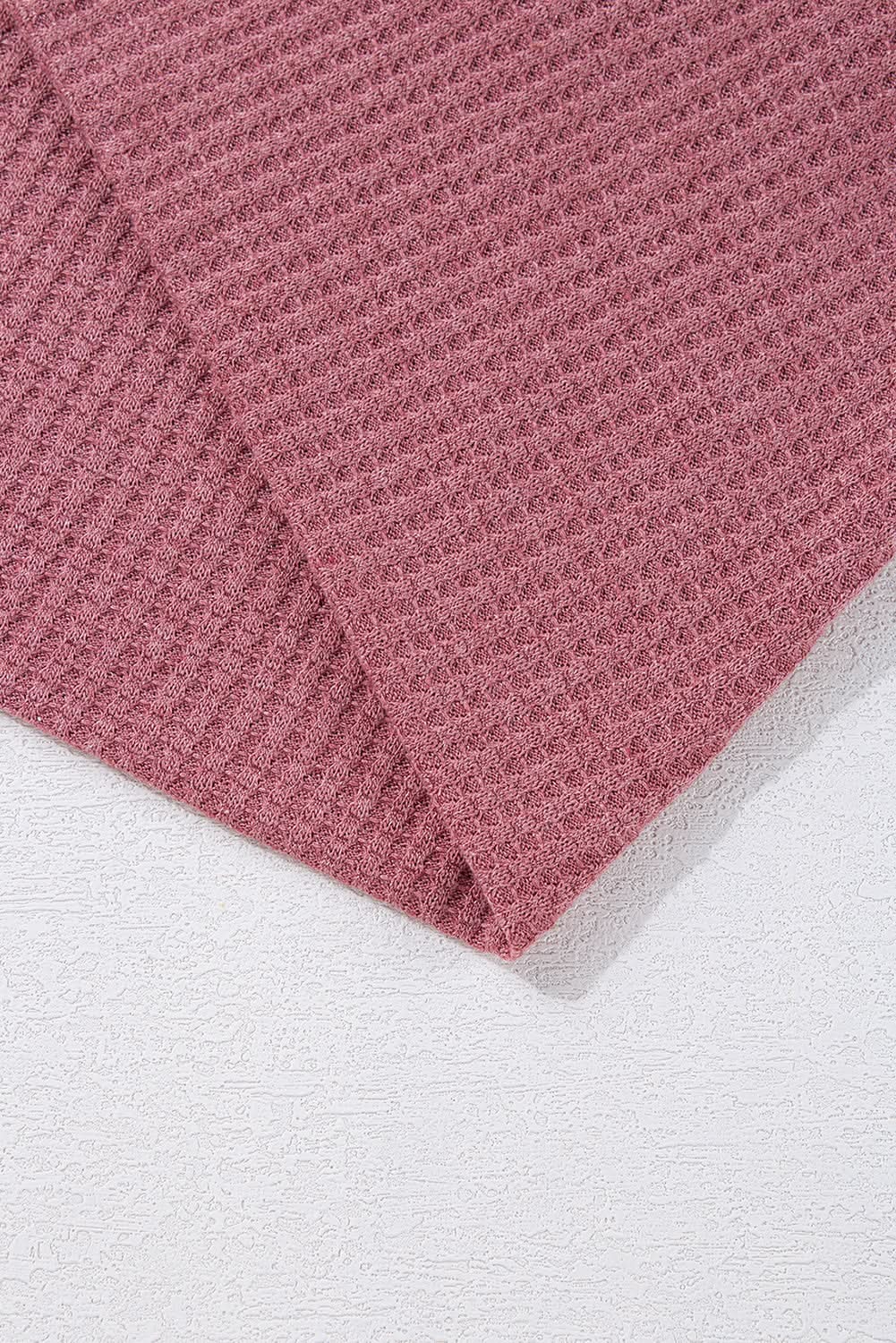 Mineral red waffle knit cardigan - Love Salve